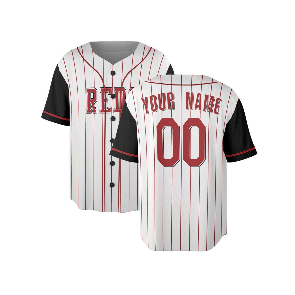 Custom Cincinnati Baseball Jersey – White Black Heritage Style, Personalized Name & Number for Kids & Adults-4