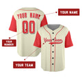Custom Cincinnati Baseball Jersey – Cream Red Two-Tone Fashion Style, Personalized Name & Number for Kids & Adults-2