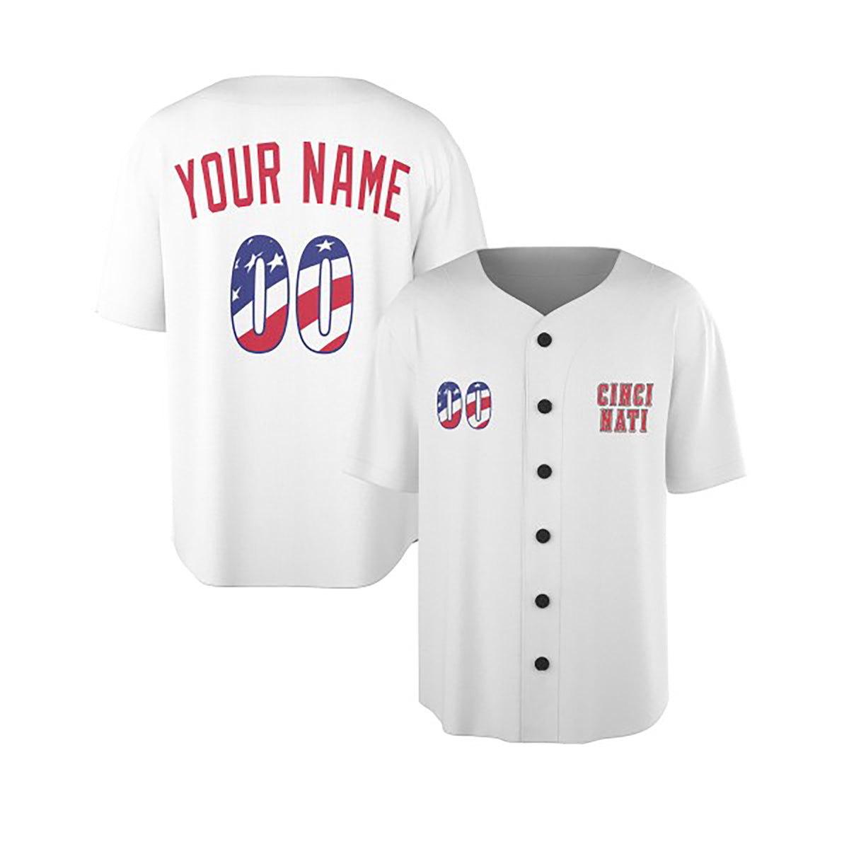 Custom Cincinnati Baseball Jersey – USA 250th Anniversary Fourth of July Style, Personalized Name & Number for Kids & Adults-3