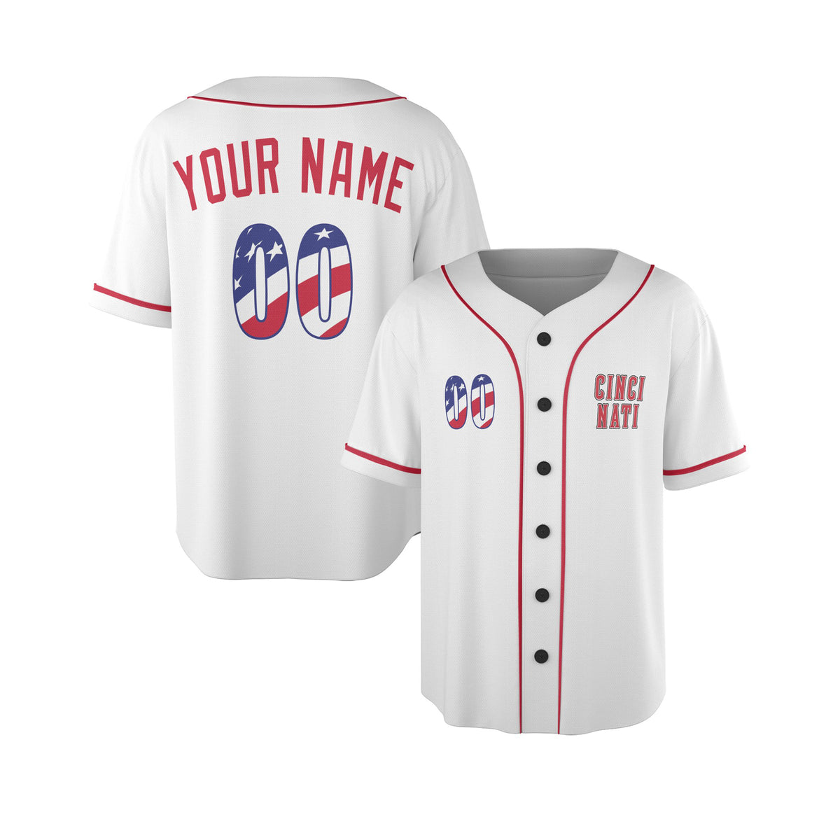 Custom Cincinnati Baseball Jersey – USA 250th Anniversary Fourth of July Style, Personalized Name & Number for Kids & Adults-4