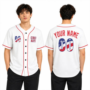 Custom Cincinnati Baseball Jersey – USA 250th Anniversary Fourth of July Style, Personalized Name & Number for Kids & Adults-1