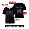 Custom Cincinnati Two-Button Baseball Jersey – Blackout Outline Style, Personalized Name & Number for Men, Women & Youth-2