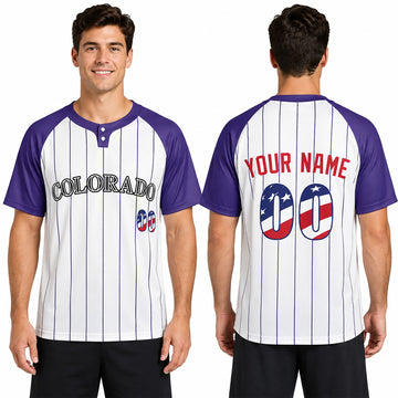 Custom Colorado Two-Button Baseball Jersey – USA 250th Fourth of July Style, Personalized Name & Number for Men, Women & Youth-1