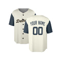 Custom Detroit Baseball Jersey – Cream Navy Two-Tone Fashion Style, Personalized Name & Number for Kids & Adults-3