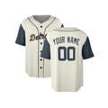 Custom Detroit Baseball Jersey – Cream Navy Two-Tone Fashion Style, Personalized Name & Number for Kids & Adults-4