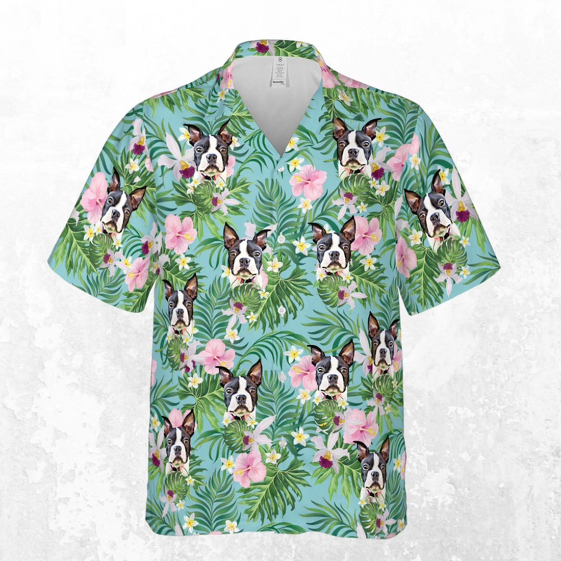 Custom Hawaiian Shirts With Pet Face, Personalized Dog Cat Floral Hawaiian Shirt, Mens Aloha Shirt