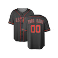 Custom Houston Baseball Jersey – Charcoal Pop Fashion Style, Personalized Name & Number for Kids & Adults-4