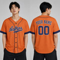 Custom Houston Baseball Jersey – Orange Heritage Style, Personalized Name & Number for Kids & Adults-1