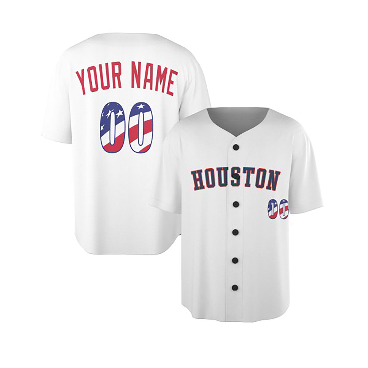 Custom Houston Baseball Jersey – USA 250th Anniversary Fourth of July Home Style, Personalized Name & Number for Kids & Adults-3