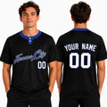 Custom Kansas City Two-Button Baseball Jersey – Blackout Outline Style, Personalized Name & Number for Men, Women & Youth-1