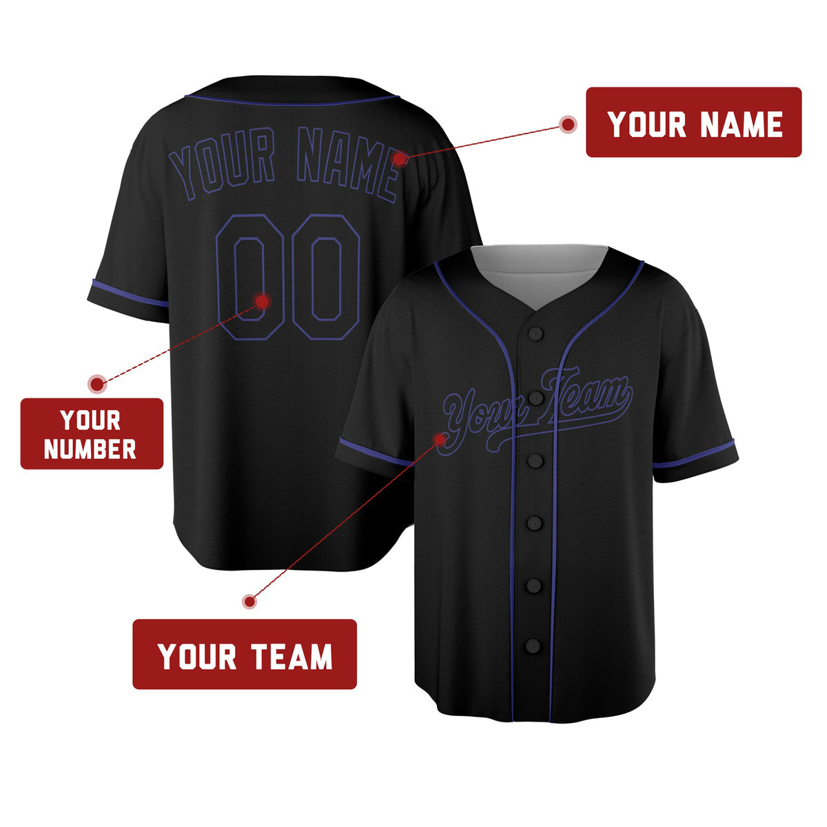Custom Los Angeles Baseball Jersey – Black Athletic Fashion Style, Personalized Name & Number for Kids & Adults-2
