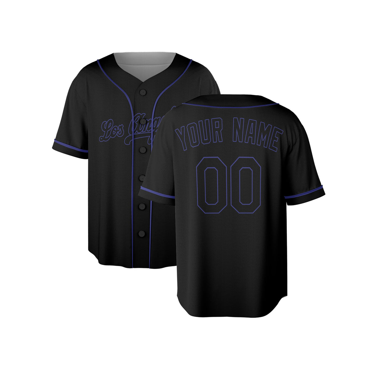 Custom Los Angeles Baseball Jersey – Black Athletic Fashion Style, Personalized Name & Number for Kids & Adults-4