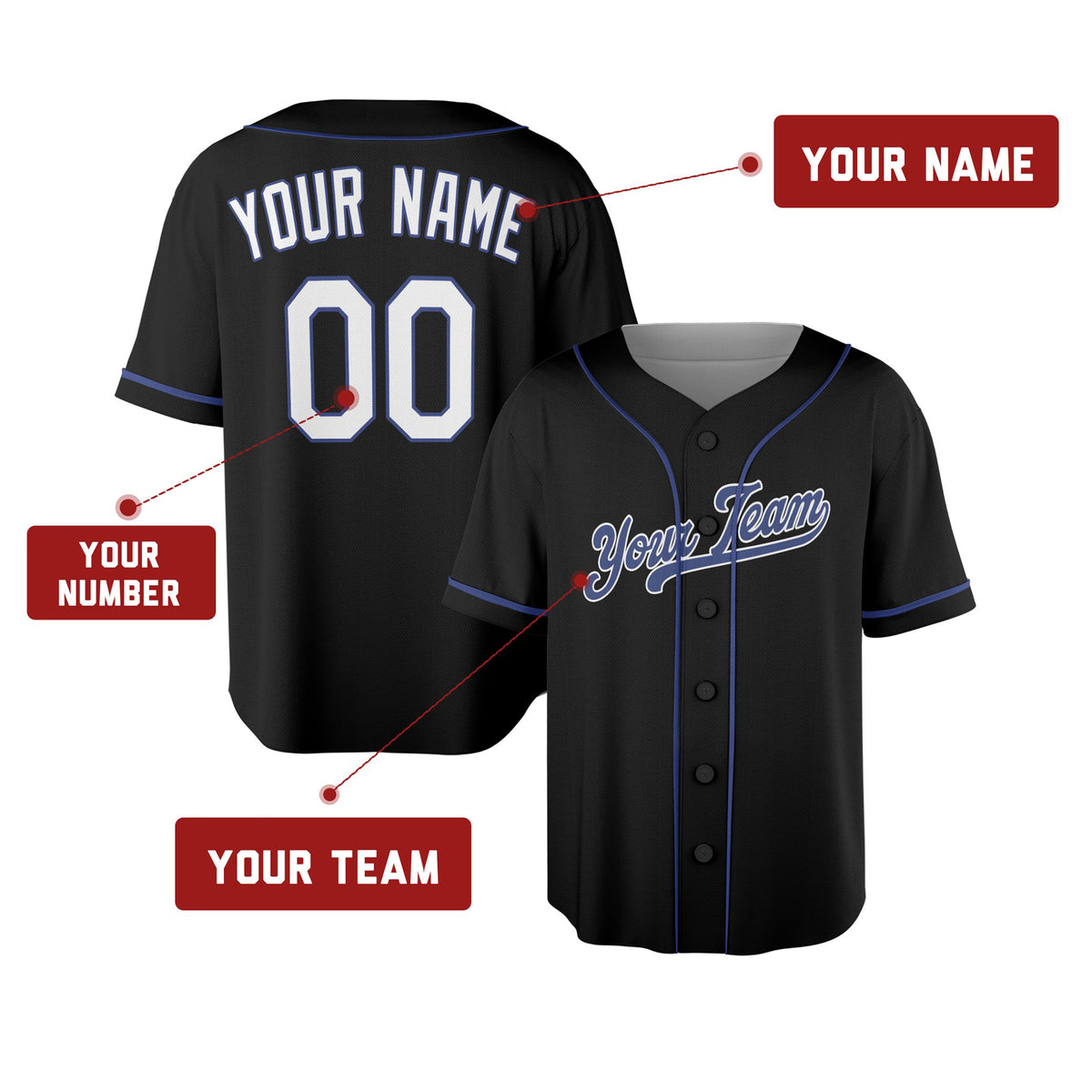 Custom Los Angeles Baseball Jersey – Fashion Style, Personalized Name & Number for Kids & Adults-2