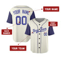 Custom Los Angeles Baseball Jersey – Cream Royal Two-Tone Fashion Style, Personalized Name & Number for Kids & Adults-2