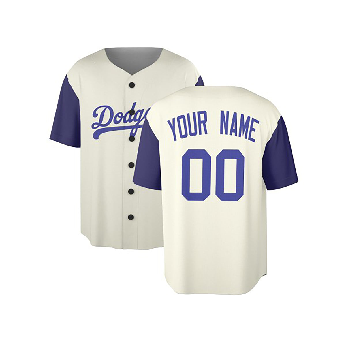 Custom Los Angeles Baseball Jersey – Cream Royal Two-Tone Fashion Style, Personalized Name & Number for Kids & Adults-3
