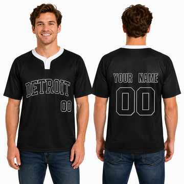 Custom Los Angeles Two-Button Baseball Jersey – Blackout Outline Style, Personalized Name & Number for Men, Women & Youth-1