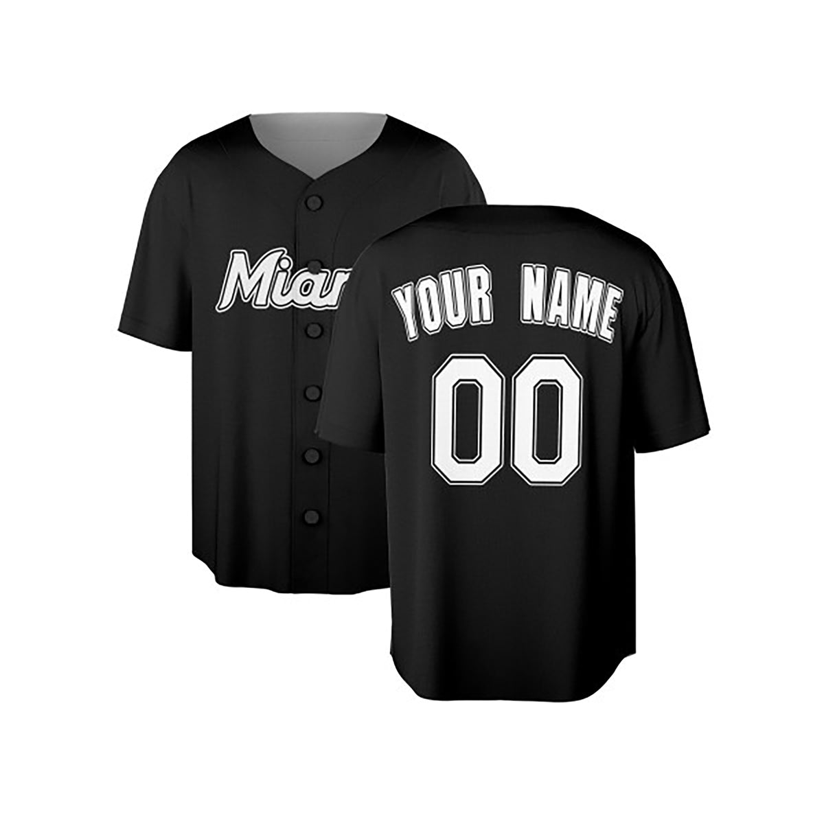 Custom Miami Baseball Jersey – Black Heritage Training Style, Personalized Name & Number for Kids & Adults-3