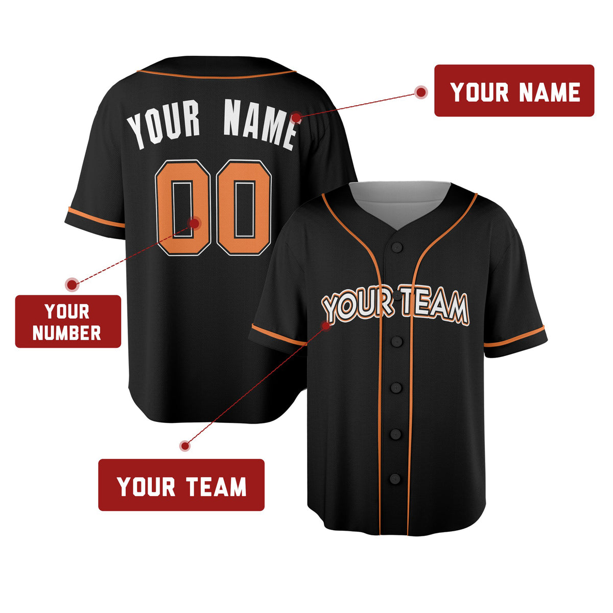 Custom Miami Baseball Jersey – Black Training Fashion Style, Personalized Name & Number for Kids & Adults-2
