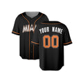 Custom Miami Baseball Jersey – Black Training Fashion Style, Personalized Name & Number for Kids & Adults-4