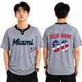 Custom Miami Two-Button Baseball Jersey – USA 250th Fourth of July Stadium Style, Personalized Name & Number for Men, Women & Youth-1