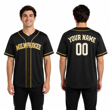 Custom Milwaukee Baseball Jersey – Fashion Style, Personalized Name & Number for Kids & Adults