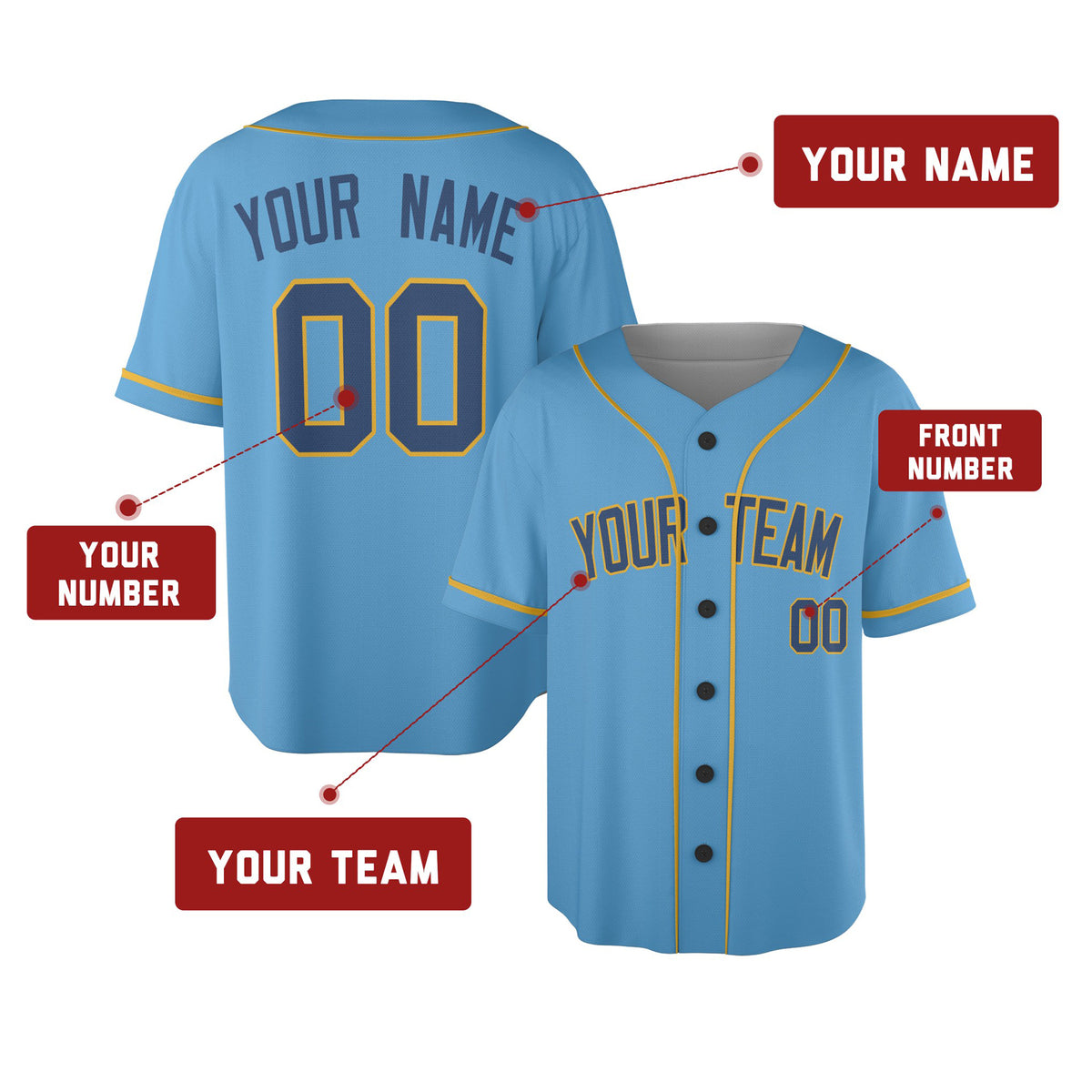 Custom Milwaukee Baseball Jersey – Heritage Throwback Style, Personalized Name & Number for Kids & Adults-2