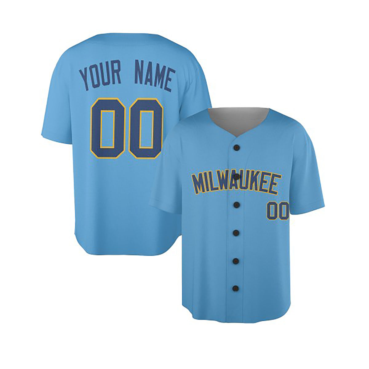 Custom Milwaukee Baseball Jersey – Heritage Throwback Style, Personalized Name & Number for Kids & Adults-3