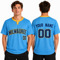 Custom Milwaukee Two-Button Baseball Jersey – Cooperstown Style, Personalized Name & Number for Men, Women & Youth-1