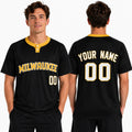 Custom Milwaukee Two-Button Baseball Jersey – Fashion Style, Personalized Name & Number for Men, Women & Youth-1