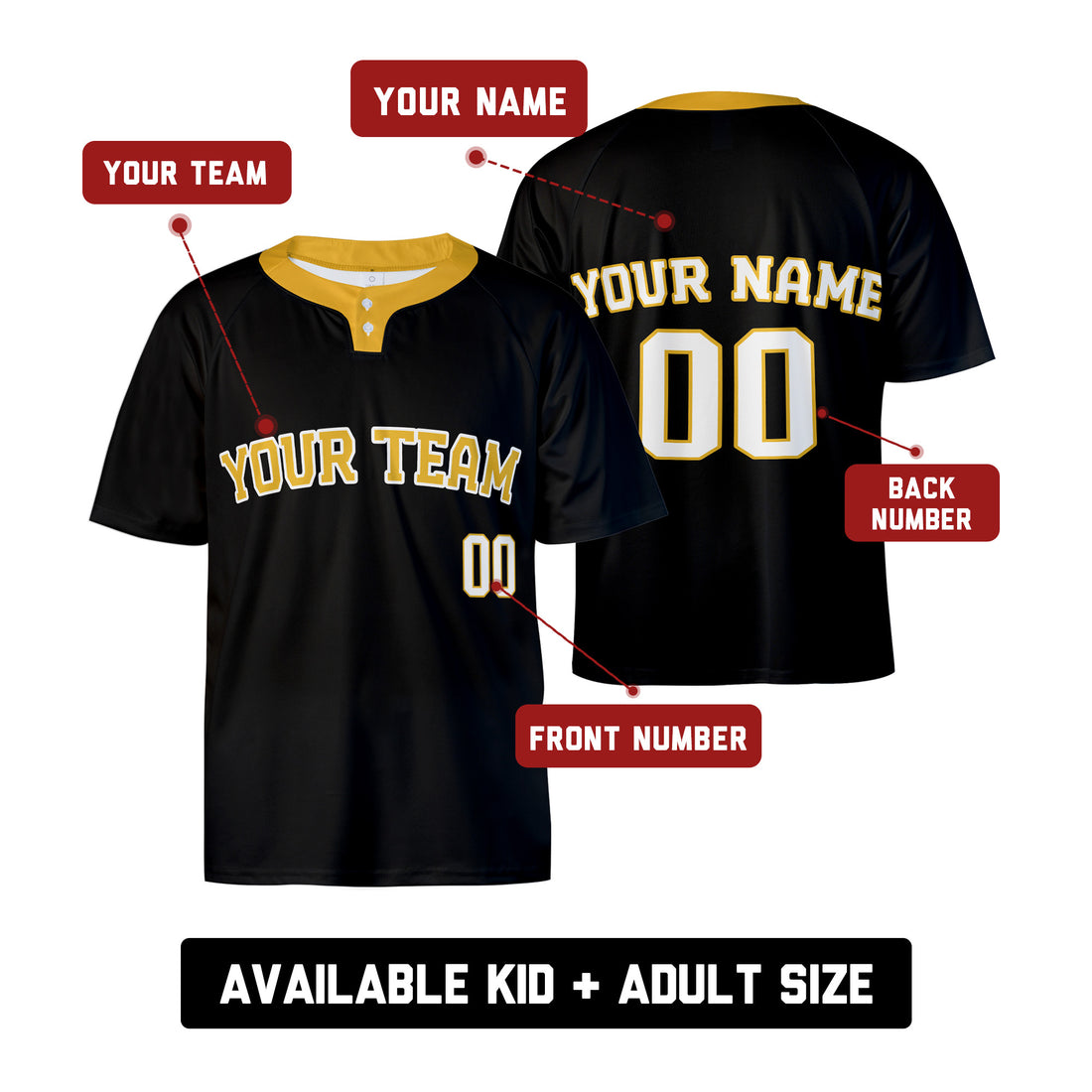 Custom Milwaukee Two-Button Baseball Jersey – Fashion Style, Personalized Name & Number for Men, Women & Youth-1