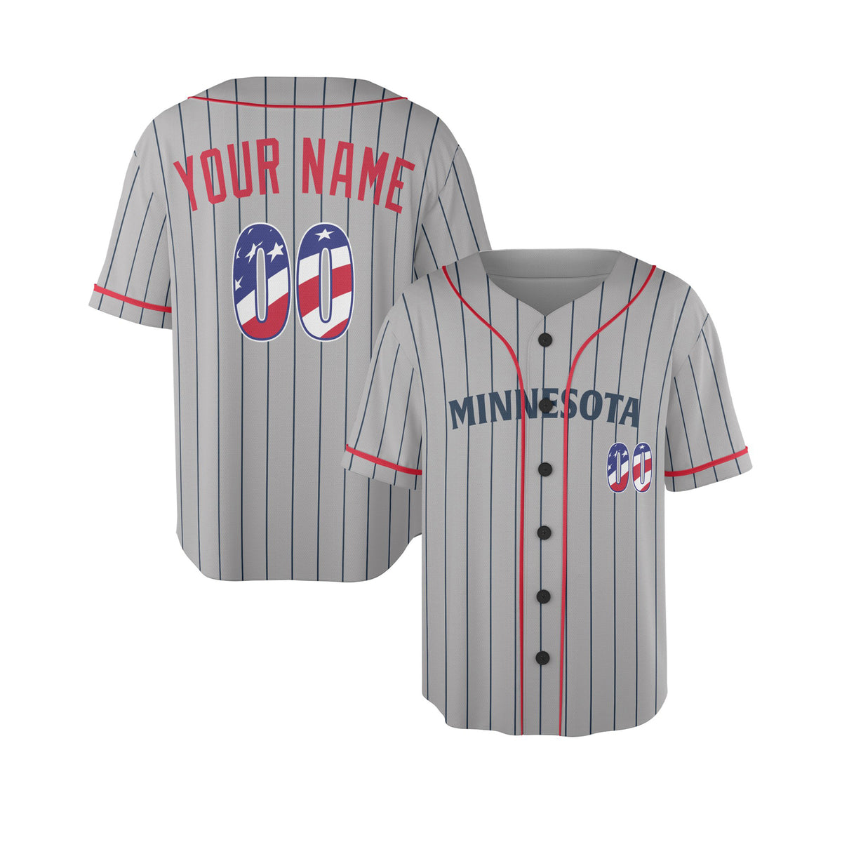 Custom Minnesota Baseball Jersey – USA 250th Anniversary Fourth of July Style, Personalized Name & Number-4