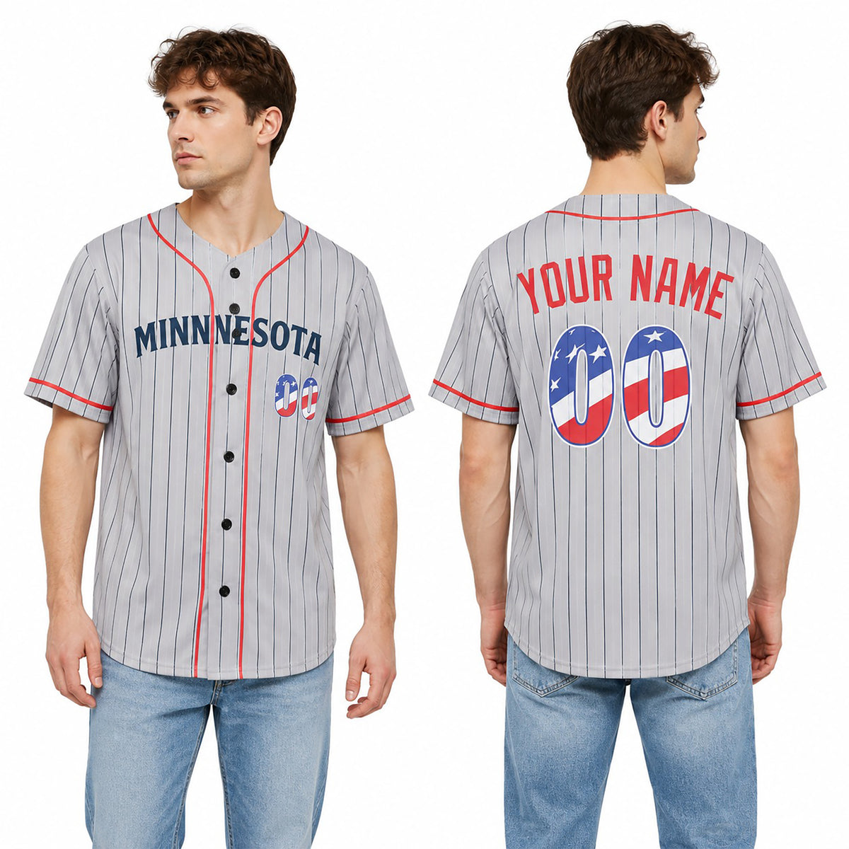 Custom Minnesota Baseball Jersey – USA 250th Anniversary Fourth of July Style, Personalized Name & Number-1