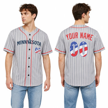 Custom Minnesota Baseball Jersey – USA 250th Anniversary Fourth of July Style, Personalized Name & Number-1