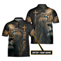 Custom Name Jesus Lion The King AOP Bowling Jersey Shirt for Men Christians Gift