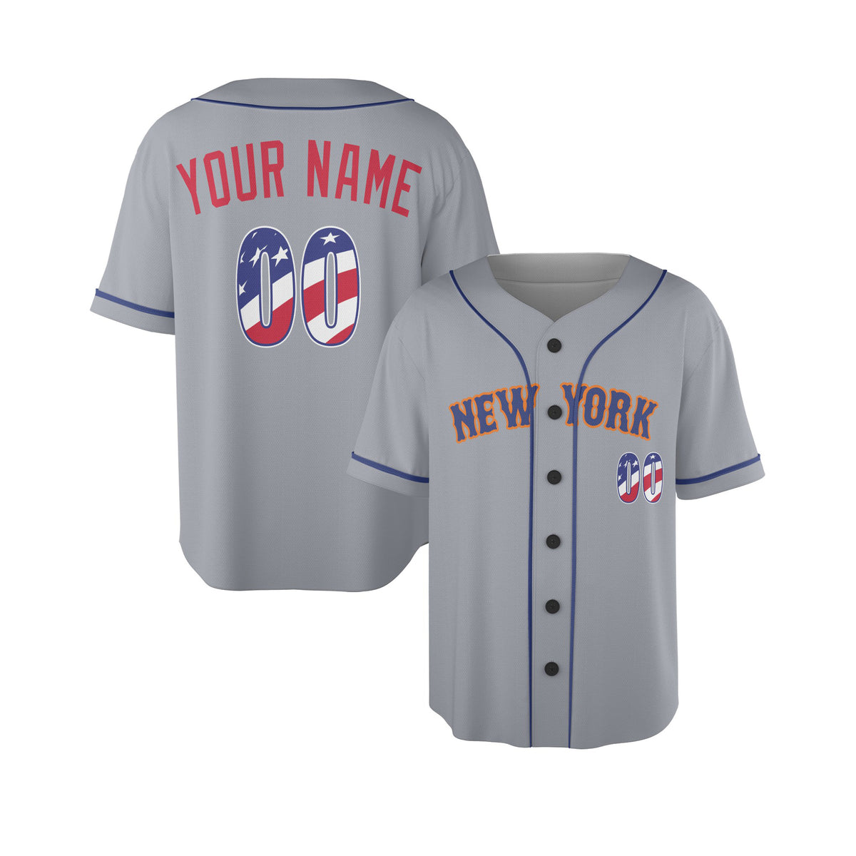 Custom New York Baseball Jersey – USA 250th Anniversary Fourth of July Style, Personalized Name & Number-4
