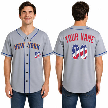 Custom New York Baseball Jersey – USA 250th Anniversary Fourth of July Style, Personalized Name & Number-1