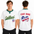 Custom Oakland Two-Button Baseball Jersey – USA 250th Fourth of July Style, Personalized Name & Number for Men, Women & Youth-1