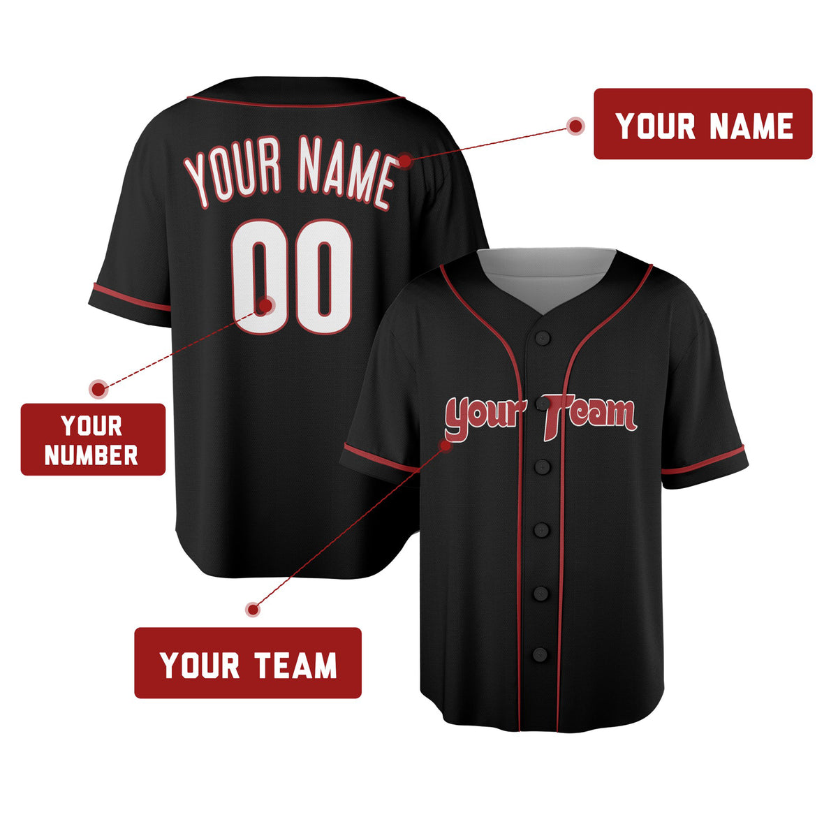 Custom Philadelphia Baseball Jersey – Fashion Style, Personalized Name & Number for Kids & Adults-2