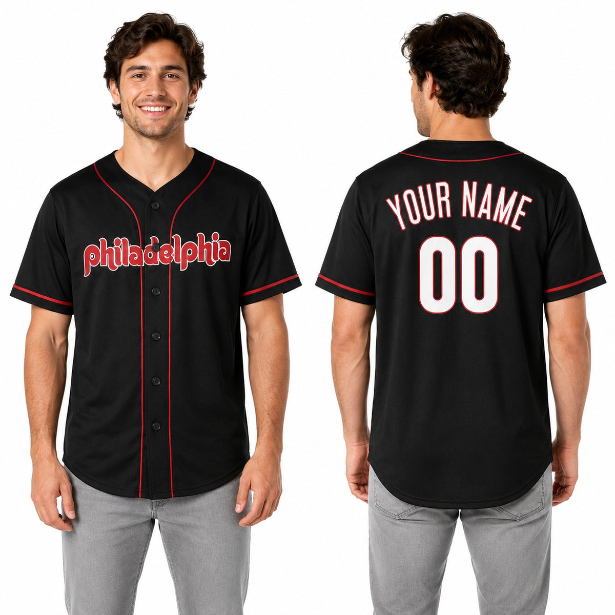 Custom Philadelphia Baseball Jersey – Fashion Style, Personalized Name & Number for Kids & Adults-1