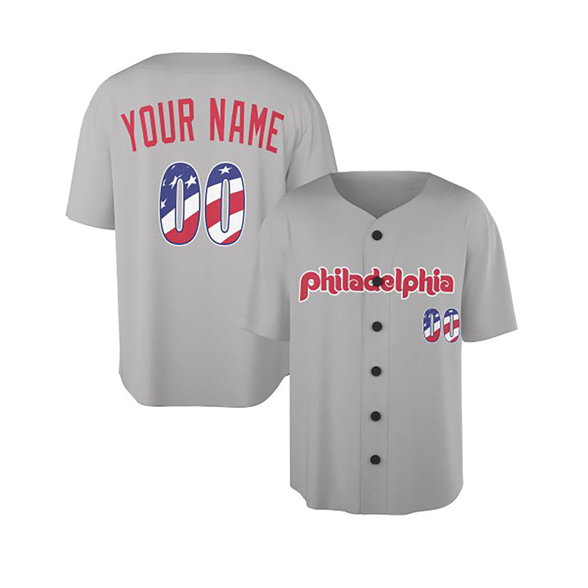 Custom Philadelphia Baseball Jersey – USA 250th Anniversary Fourth of July Style, Personalized Name & Number-3