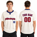 Custom Philadelphia Two-Button Baseball Jersey – Premium Alternate Style, Personalized Name & Number for Men, Women & Youth-1