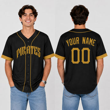 Custom Pittsburgh Baseball Jersey – 2026 Black Alternate Style, Personalized Name & Number for Kids & Adults-1