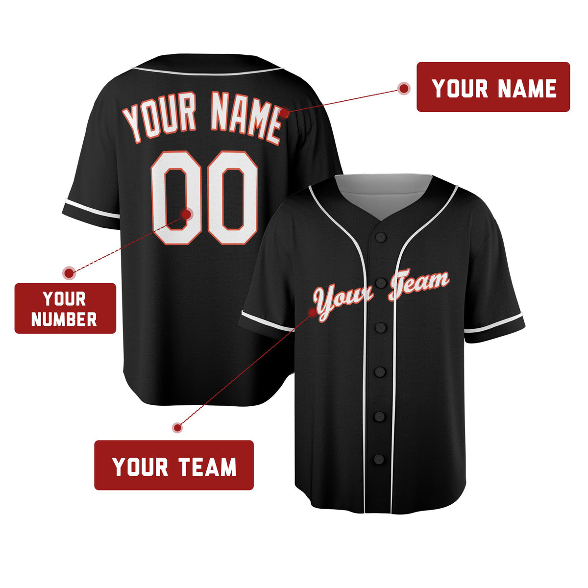 Custom Queens Baseball Jersey – Blackout Style, Personalized Name & Number for Kids & Adults-2