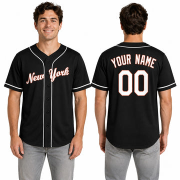 Custom Queens Baseball Jersey – Blackout Style, Personalized Name & Number for Kids & Adults-1