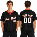 Custom Queens Two-Button Baseball Jersey – Blackout Style, Personalized Name & Number for Men, Women & Youth-1