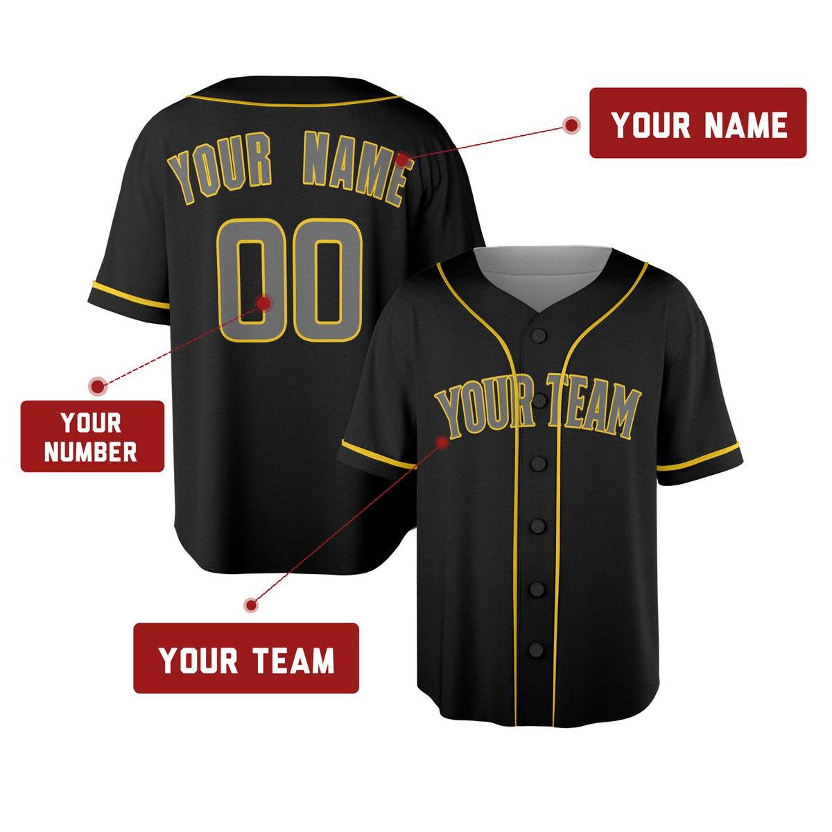 Custom San Diego Baseball Jersey – Black Pop Fashion Style, Personalized Name & Number for Kids & Adults-2