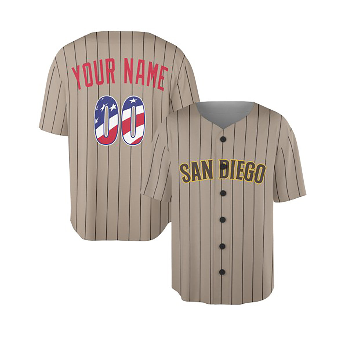 Custom San Diego Baseball Jersey – USA 250th Anniversary Fourth of July Style, Personalized Name & Number-3