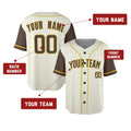 Custom San Diego Baseball Jersey – Cream Brown Two-Tone Fashion Style, Personalized Name & Number for Kids & Adults-2