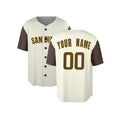 Custom San Diego Baseball Jersey – Cream Brown Two-Tone Fashion Style, Personalized Name & Number for Kids & Adults-3
