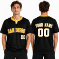 Custom San Diego Two-Button Baseball Jersey – Blackout Style, Personalized Name & Number for Men, Women & Youth-1